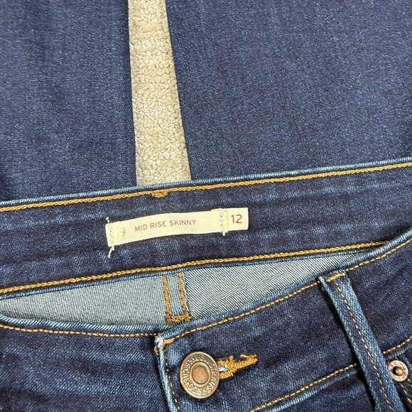 Levis Mid Rise Blue Skinny Jean Stretch Womens Size 12 - Picture 2 of 7
